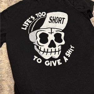 Edgy Black T-Shirt (Plain front, design back)